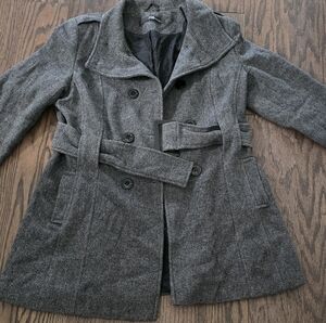 Women's Gray Double-Breasted Coat